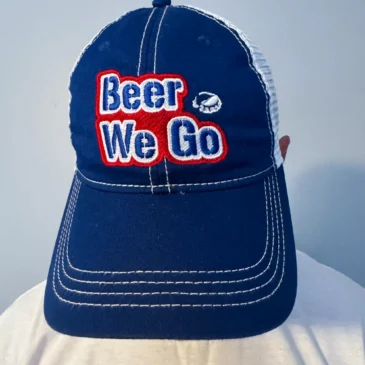 Beer We Go Classic Mesh Back Baseball Cap - Red White and Blue