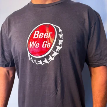 Bottle Cap Tee - Red/White on Charcoal