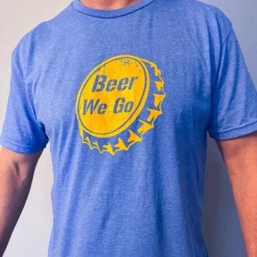 Bottle Cap Tee - Gold on Blue